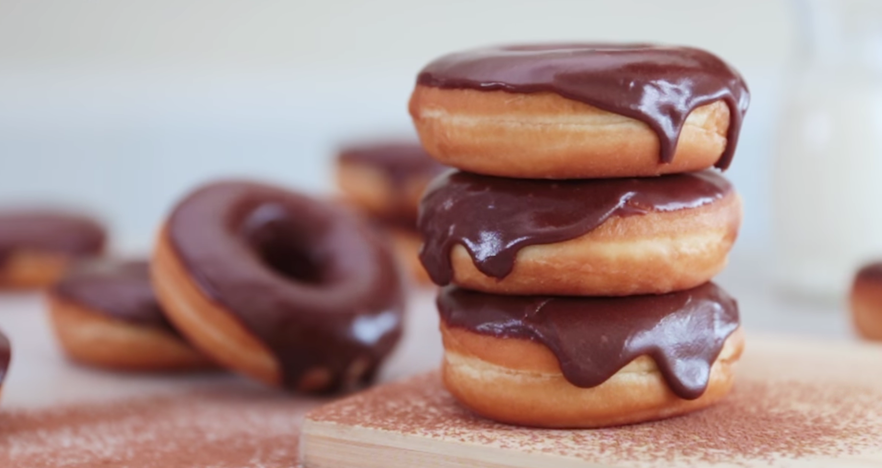 baked banana donuts with dark chocolate glaze recipe