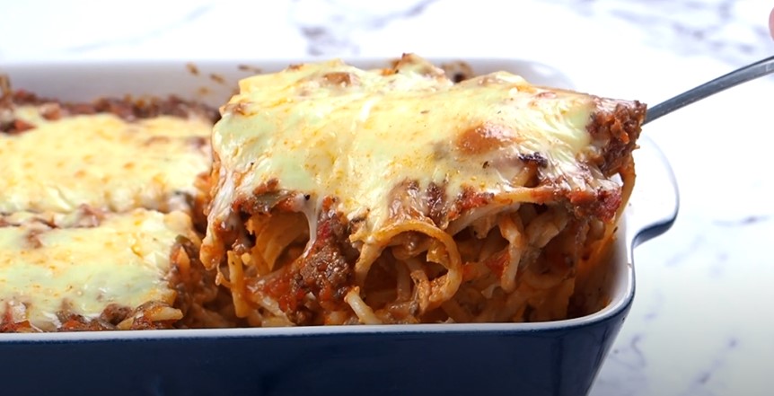 Baked Cream Cheese Spaghetti Casserole Recipe