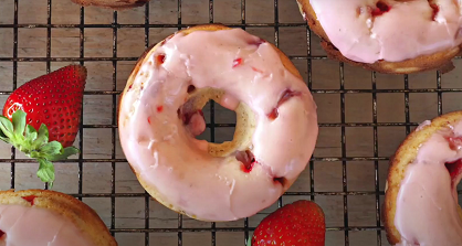 baked strawberry doughnuts recipe