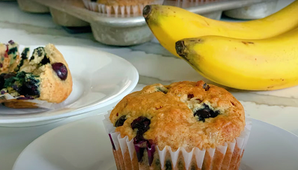 blueberry banana coconut flax muffins recipe