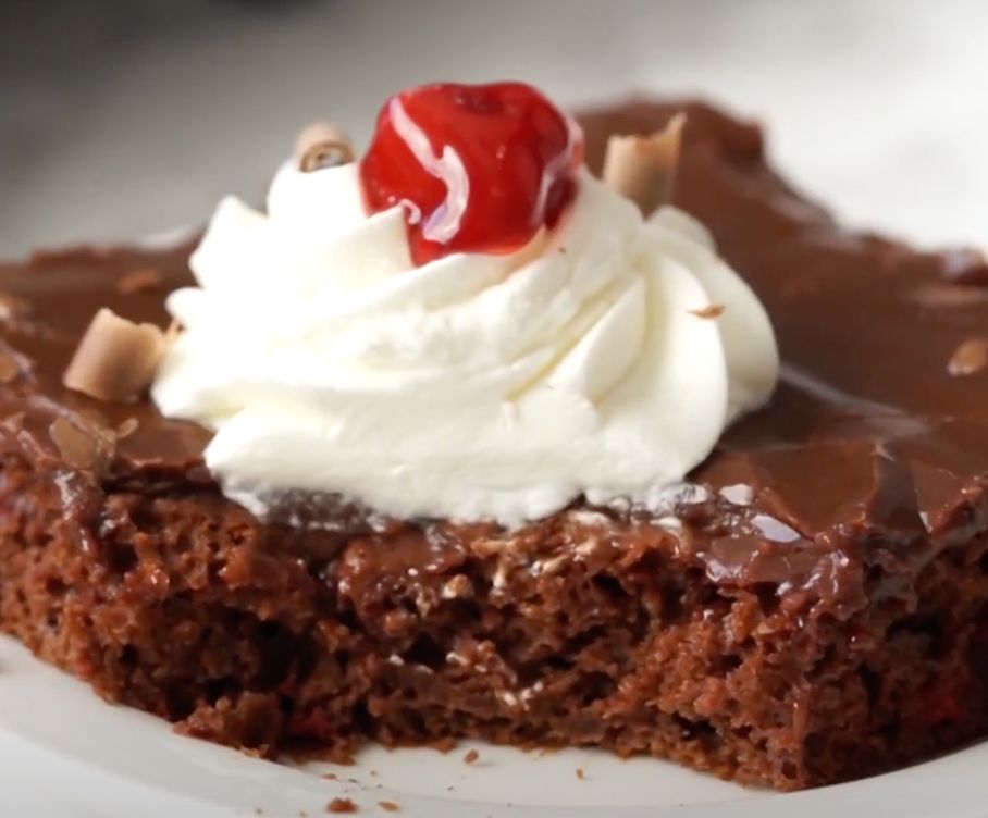 Cherry Chocolate Sheet Cake Recipe