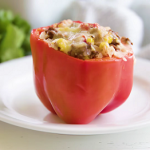 chicken and white bean stuffed peppers recipe