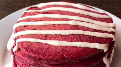 cream cheese red velvet pancakes recipe