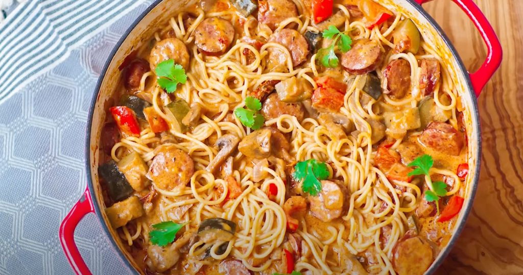 Creamy Cajun Sausage Linguine Recipe