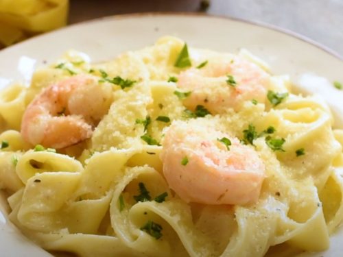 Creamy Garlic Shrimp Alfredo Pasta Recipe