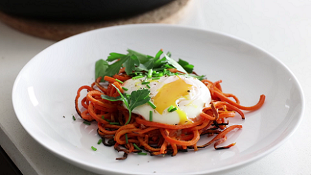 egg in a hole sweet potato nests recipe