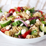 greek pasta salad with cucumber and tomato recipe