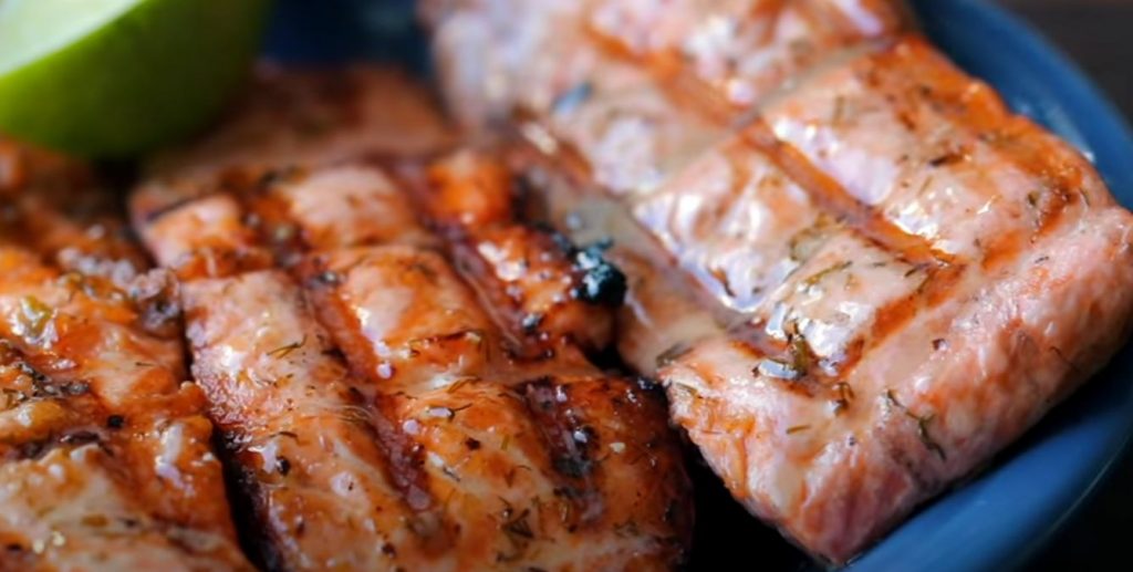 Grilled Salmon with Dill Pickle Butter Recipe