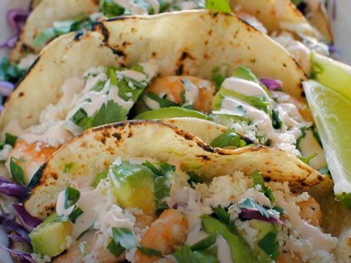 Grilled Shrimp Tacos with Avocado Salsa Recipe