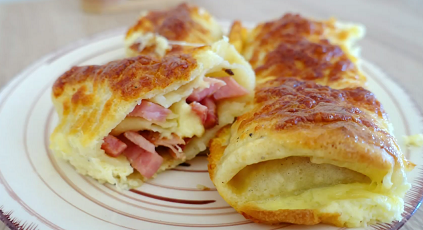 ham and cheese oven puffed pancake recipe
