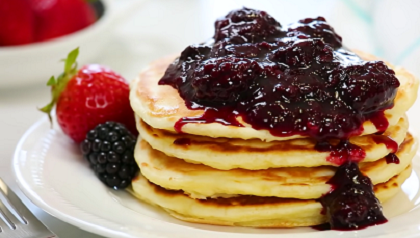 lemon baked pancake with berry sauce recipe