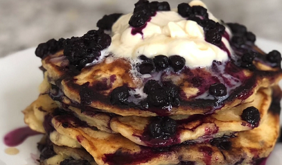 lemon pancakes with blueberry sauce recipe