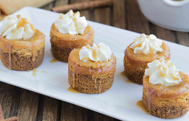 no bake pumpkin cheesecakes with salted caramel sauce recipe