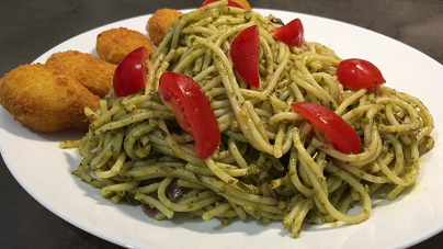 pesto squash noodles and spaghetti recipe