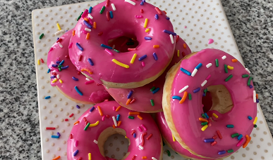 pink donut with sprinkles