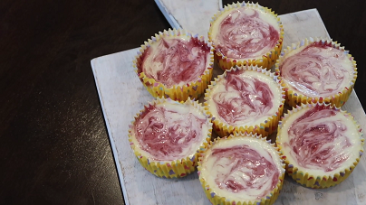 raspberry swirled mini cheesecakes recipe