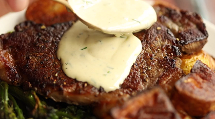 rib eye steak with blue cheese recipe
