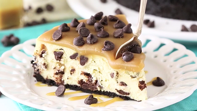 No Bake Chocolate Chip Cheesecake - Dash for Dinner