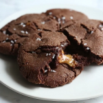 salted caramel stuffed chocolate crinkle cookies recipe