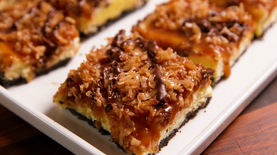 samoa cheesecake bars recipe