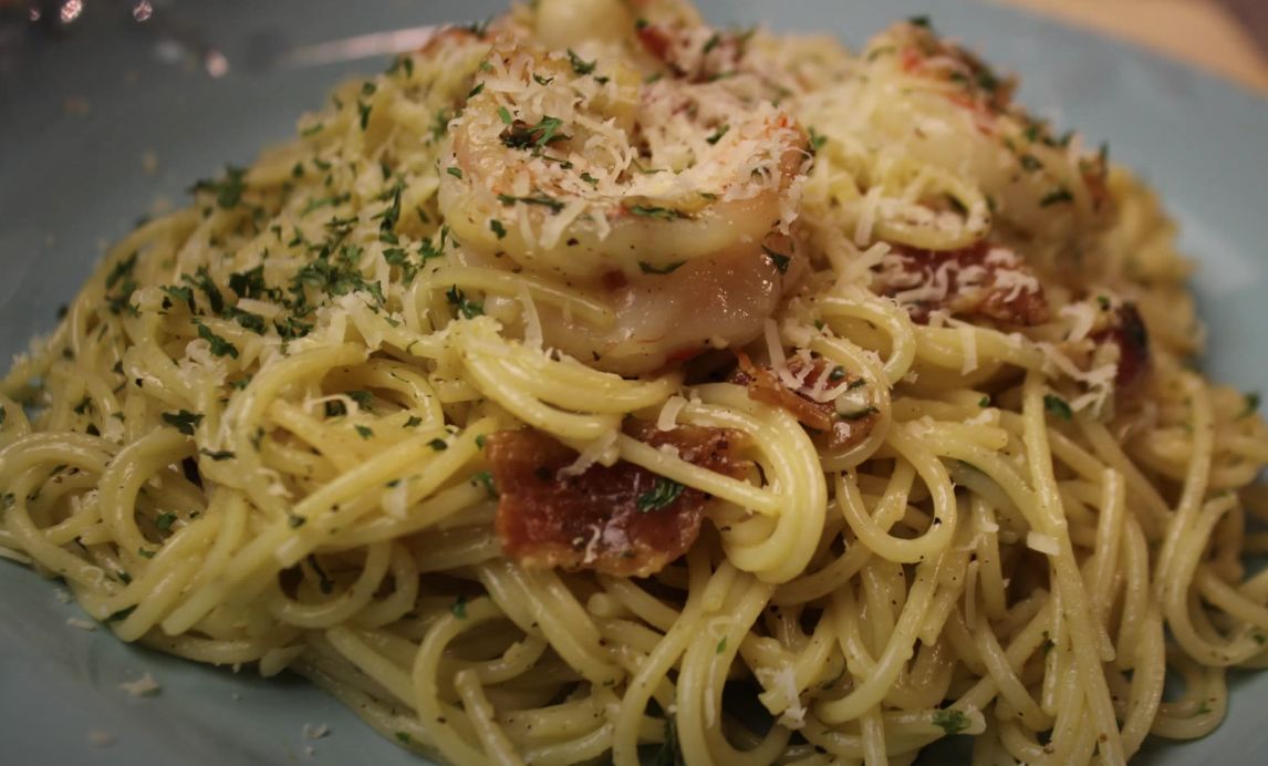 Shrimp and Bacon Spaghetti Recipe