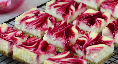 skinny raspberry swirl cheesecake bars recipe