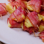 spicy sweet bacon wrapped pineapple bites recipe