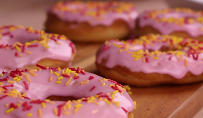 strawberry frosted baked donuts recipe