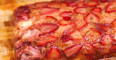 strawberry rhubarb upside down cake recipe