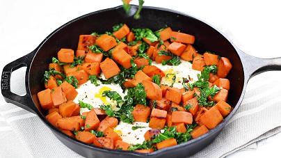 sweet potato kale bacon and avocado hash recipe