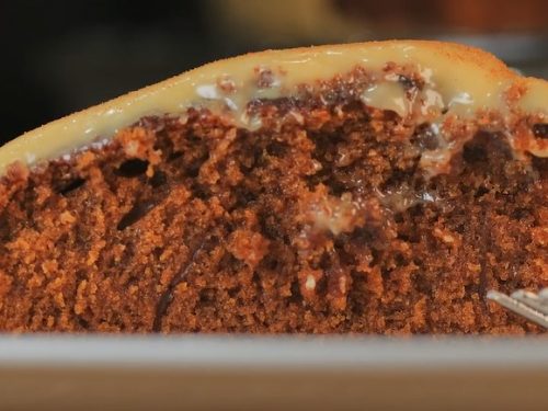 Warm Gingerbread Cake with a Caramel Sauce Recipe