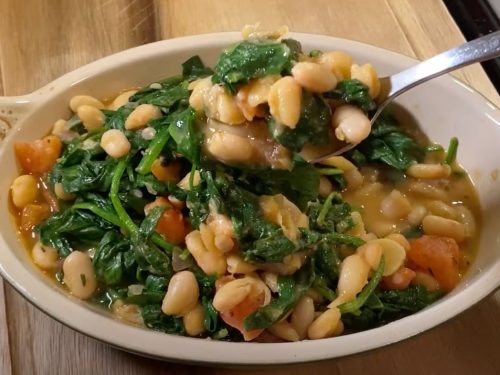 Quick White Bean Stew with Swiss Chard and Tomatoes Recipe