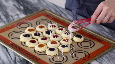 white chocolate orange pistachio thumbprint cookies recipe