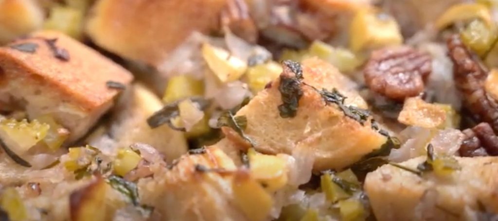 Whole-Grain Stuffing with Apples, Sausage, and Pecans Recipe