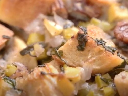 Whole-Grain Stuffing with Apples, Sausage, and Pecans Recipe