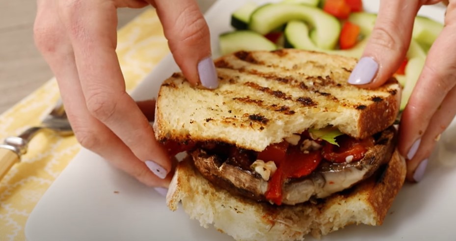 portobello, eggplant, and red pepper panini recipe