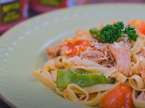 linguine with seared tuna and green-olive tapenade recipe