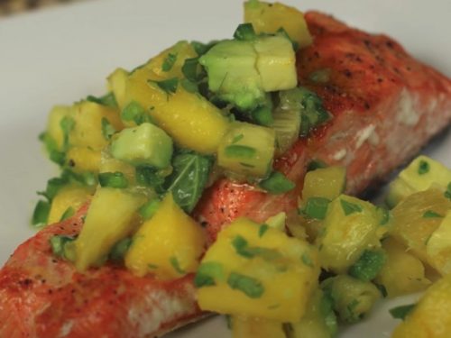 grilled citrus salmon with pineapple salsa recipe