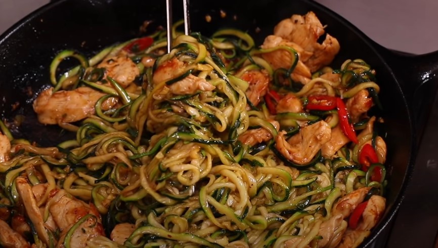 zucchini noodles with arrabiata chickpea sauce recipe