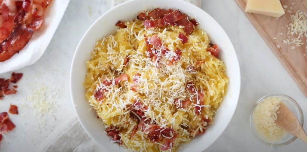 spaghetti squash with bacon and parmesan recipe