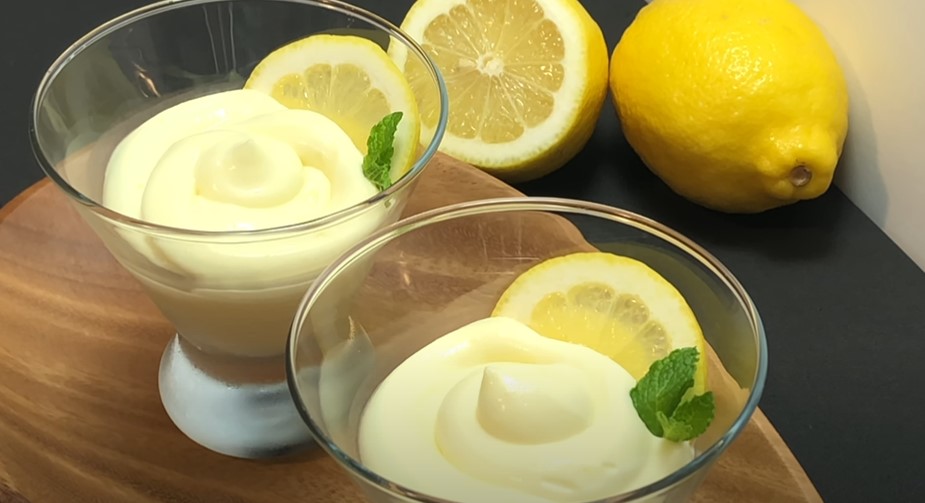 sweet lemon mousse with granola crumble recipe