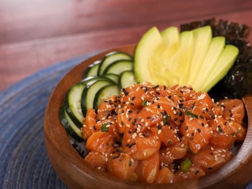 salmon avocado poke bowl recipe