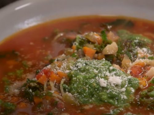 summer vegetable soup with pesto recipe