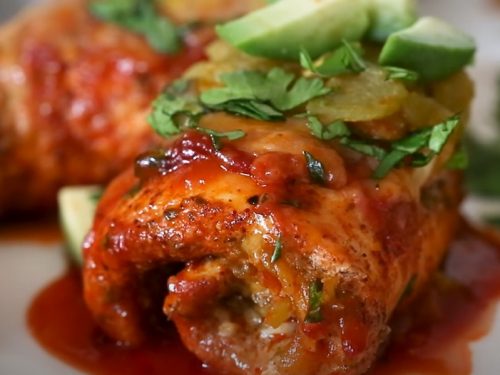 cabbage enchilada chicken roll-ups recipe