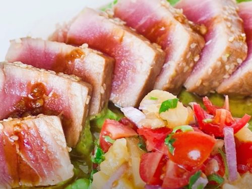 mediterranean rice salad with seared tuna recipe
