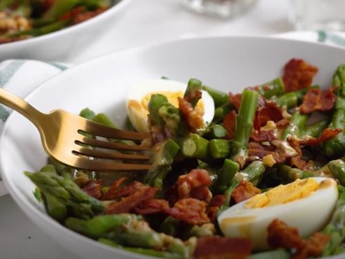 asparagus egg and bacon salad with dijon vinaigrette recipe