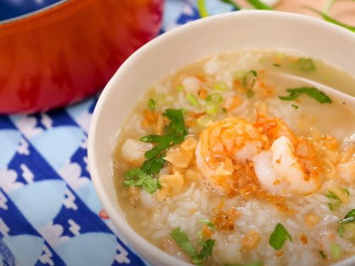asian salmon-and-rice soup recipe
