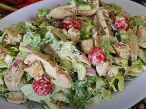 chicken-and-rice salad with pesto yogurt dressing recipe