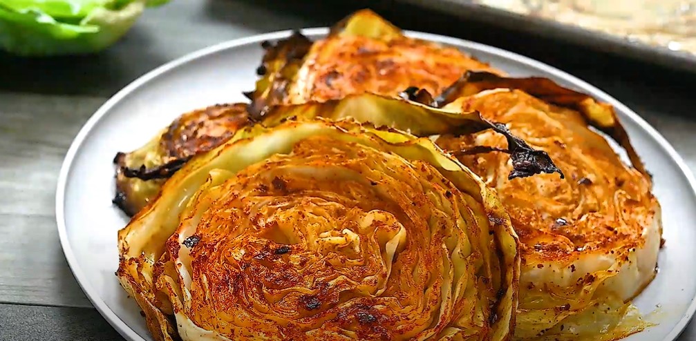 crispy roasted cabbage steaks recipe