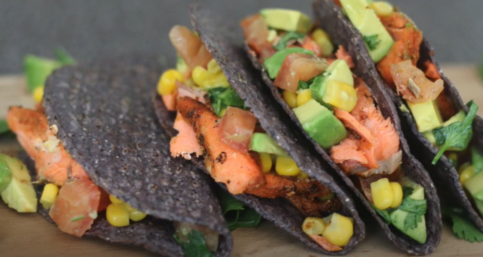 grilled salmon tacos with avocado salsa recipe